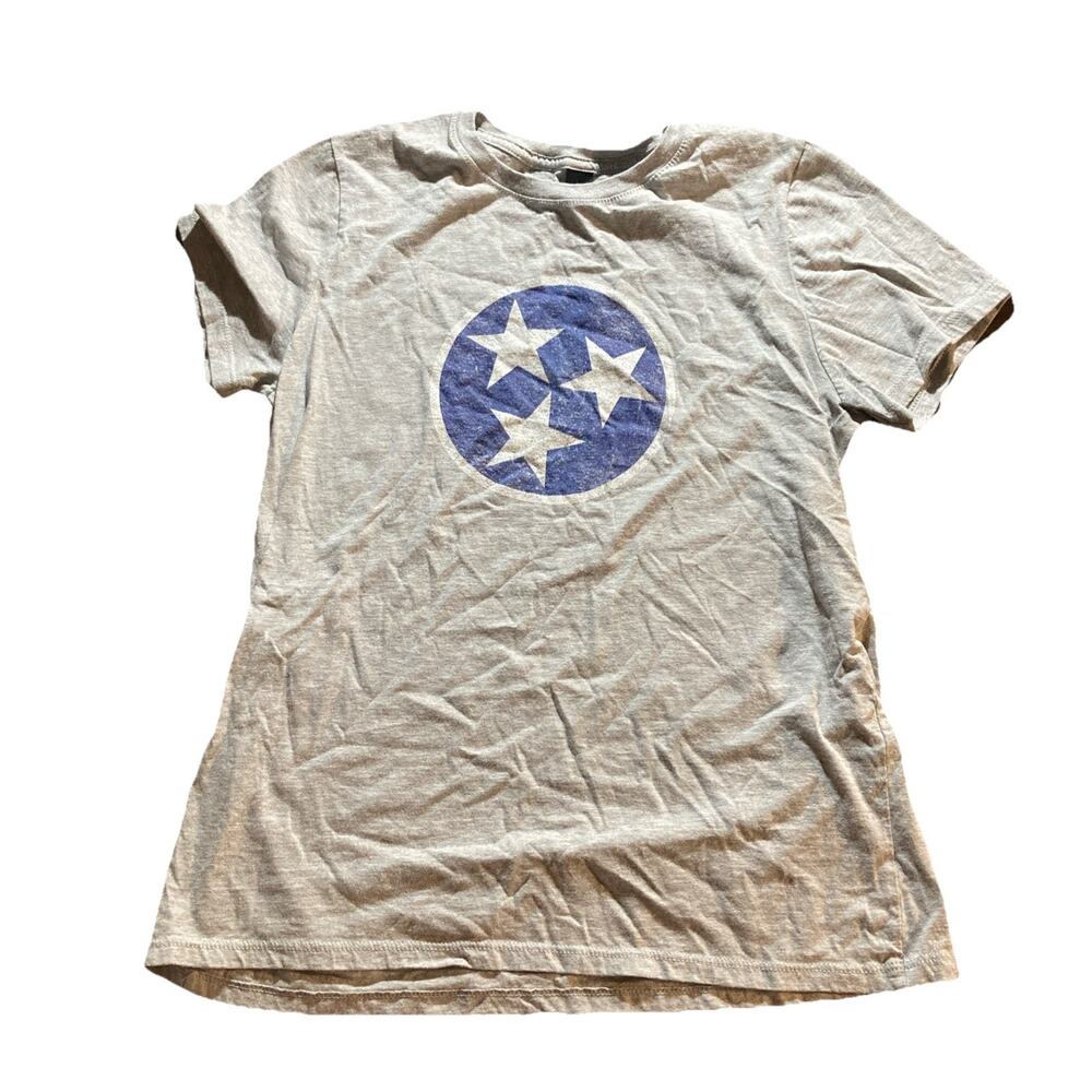 Gildan Softstyle Tennessee Flag Shirt Gray Faded Retro Size Medium